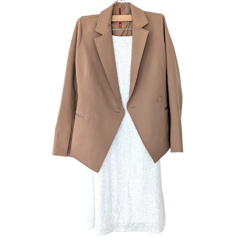 Spanx The Perfect Tailored Blazer Toffee Camel Tan Stretch